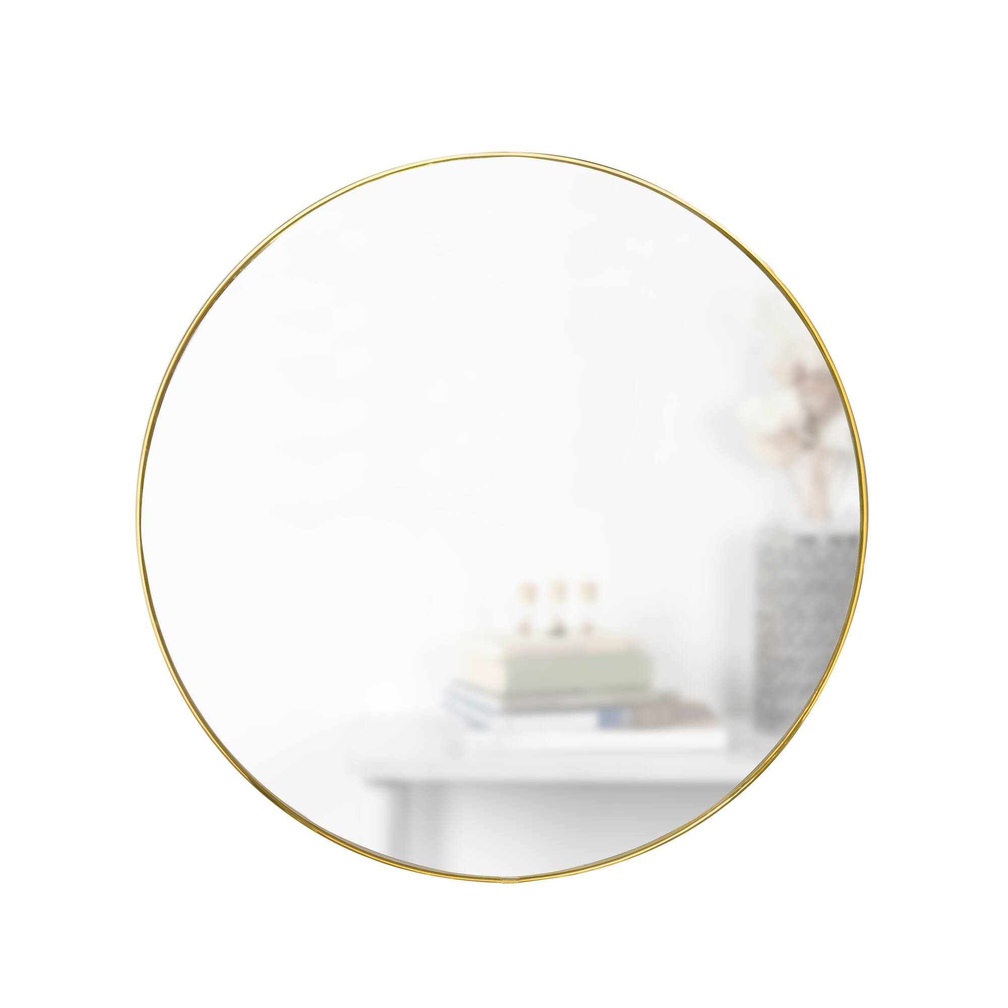 Umbra 34" Brass Hubba Round Wall Mirror